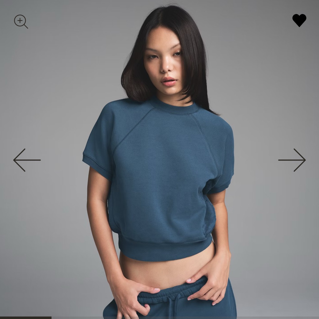 Skims Blue Crop Dolman Sleeve Top